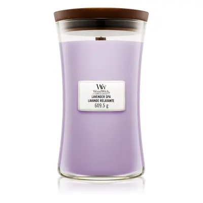 Woodwick Lavender Spa vonná svíčka s dřevěným knotem 609.5 g