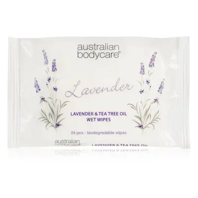 Australian Bodycare Tea Tree Oil & Lavender vlhčené ubrousky na obličej a tělo 24 ks