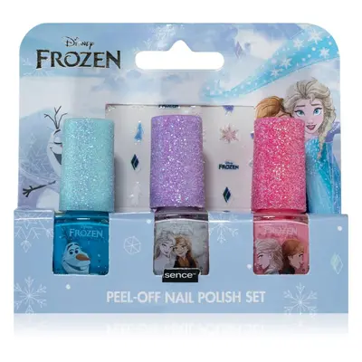 Disney Frozen Peel-off Nail Polish Set sada laků na nehty pro děti Blue, White, Pink 3x5 ml