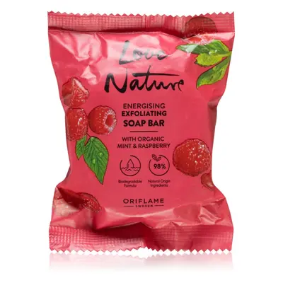 Oriflame Love Nature Organic Mint & Raspberry čisticí tuhé mýdlo 75 g