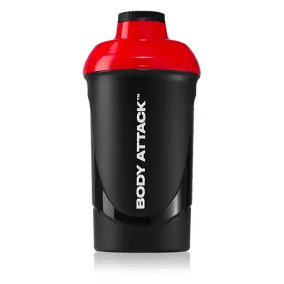 Body Attack Shaker sportovní šejkr bez obsahu BPA barva Black-Red 600 ml