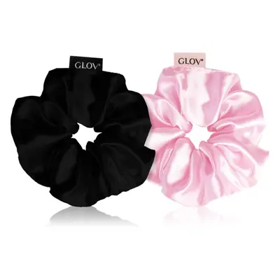 GLOV Satin Scrunchies S gumičky do vlasů Pink/Black 2 ks