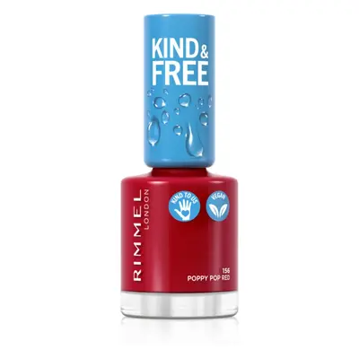 Rimmel Kind & Free lak na nehty odstín 156 Poppy Pop Red 8 ml