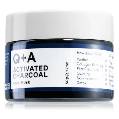 Q+A Activated Charcoal detoxikační pleťová maska s aktivním uhlím 50 g