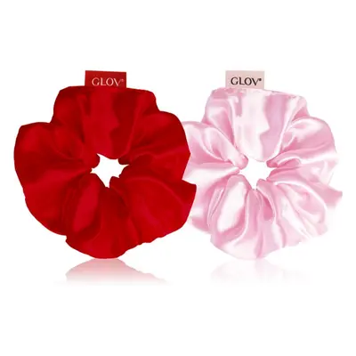 GLOV Satin Scrunchies M gumičky do vlasů Red/Pink 2 ks