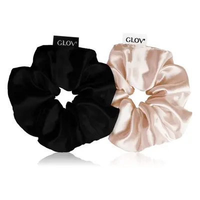 GLOV Satin Scrunchies M gumičky do vlasů Sparkling Wine/Black 2 ks