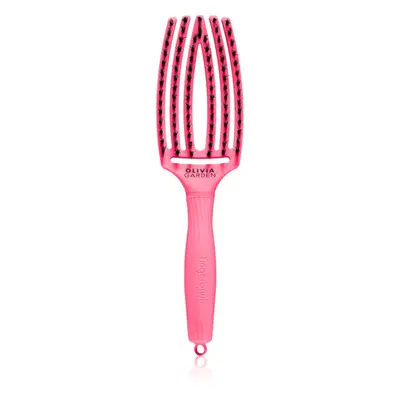 Olivia Garden Fingerbrush L´amour plochý kartáč na vlasy Hot Pink 1 ks