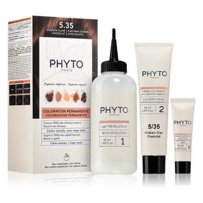 Phyto Color barva na vlasy s rostlinnými extrakty odstín 5.35 Chocolate light Brown 3 ks