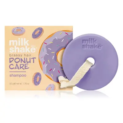 Milk Shake Silver Shine Donut Care Shampoo tuhý šampon neutralizující žluté tóny 50 g