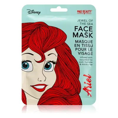 Mad Beauty Disney Princess Ariel hydratační plátýnková maska s výtažky z okurky 25 ml