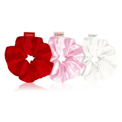 GLOV Satin Scrunchies L gumičky do vlasů White/Pink/Red 3 ks