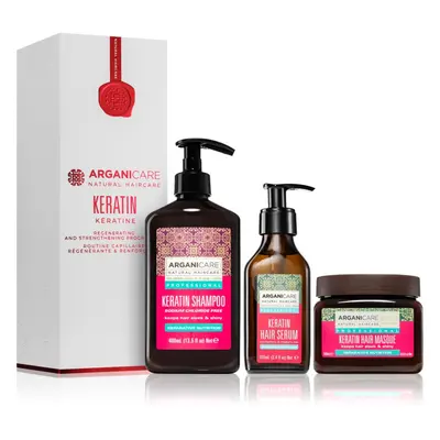 Arganicare Keratin Regenerating and Strengthening Program Set dárková sada s regeneračním účinke