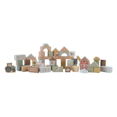 Little Dutch Little Farm Building Blocks kostky ze dřeva 2 y+ 50 ks