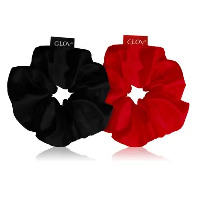 GLOV Satin Scrunchies M gumičky do vlasů Red/Black 2 ks