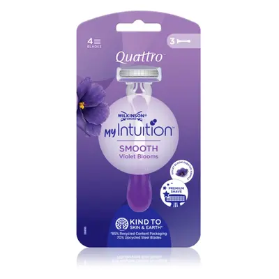 Wilkinson Sword Quattro for Women My Intuition Smooth jednorázová holítka Violet Blooms 3 ks