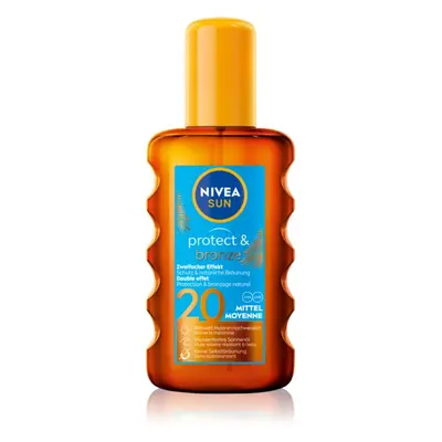 NIVEA SUN Protect & Bronze olej na opalování podporující zhnědnutí SPF 20 200 ml