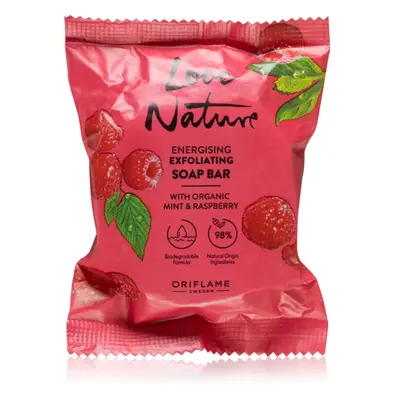 Oriflame Love Nature Organic Mint & Raspberry čisticí tuhé mýdlo 75 g