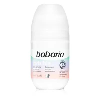 Babaria Deodorant Invisible antiperspirant roll-on proti bílým a žlutým skvrnám 50 ml