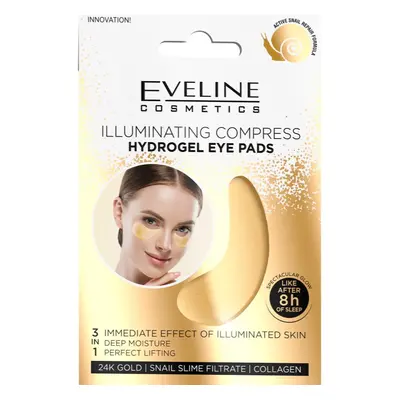 Eveline Cosmetics Gold Illuminating Compress hydrogelová maska na oční okolí se šnečím extraktem