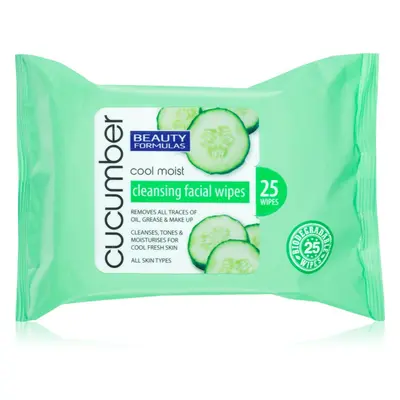 Beauty Formulas Cucumber čisticí ubrousky s výtažky z okurky 25 ks