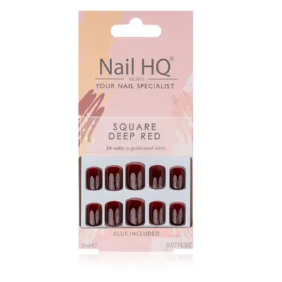 Nail HQ Square umělé nehty Deep Red 24 ks