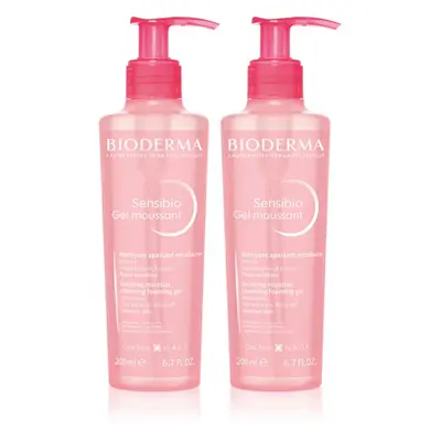 Bioderma Sensibio Gel Moussant 1+1 výhodné balení pro dokonalé vyčištění pleti 2x200 ml