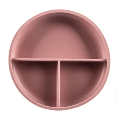 Zopa Silicone Divided Plate dělený talíř s přísavkou Old Pink 1 ks