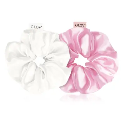 GLOV Satin Scrunchies M gumičky do vlasů Beige/Pink 2 ks