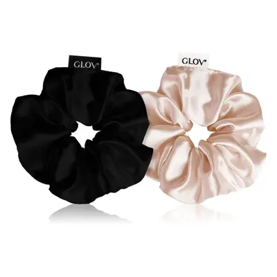 GLOV Satin Scrunchies S gumičky do vlasů Sparkling Wine/Black 2 ks