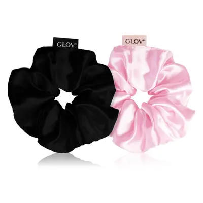 GLOV Satin Scrunchies M gumičky do vlasů Pink/Black 2 ks