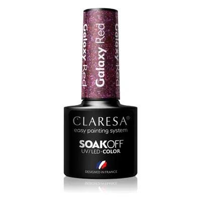 Claresa SoakOff UV/LED Color Galaxy gelový lak na nehty odstín Red 5 g