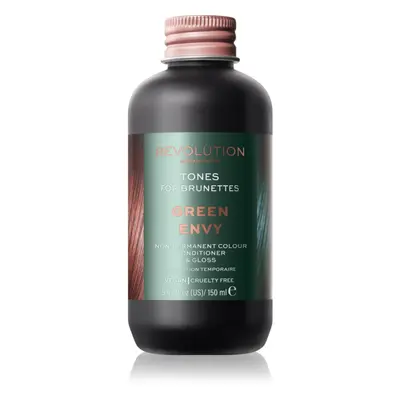 Revolution Haircare Tones For Brunettes tónovací balzám pro hnědé odstíny vlasů odstín Green Env