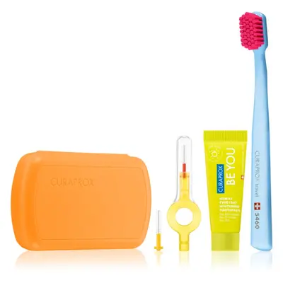 Curaprox Travel Set cestovní set na zuby, jazyk a dásně Orange