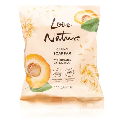 Oriflame Love Nature Organic Oat & Apricot tuhé mýdlo 75 g