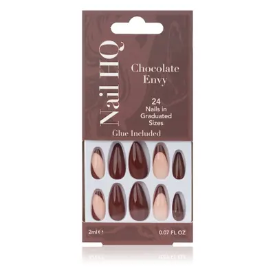 Nail HQ Almond umělé nehty Chocolate Envy 24 ks