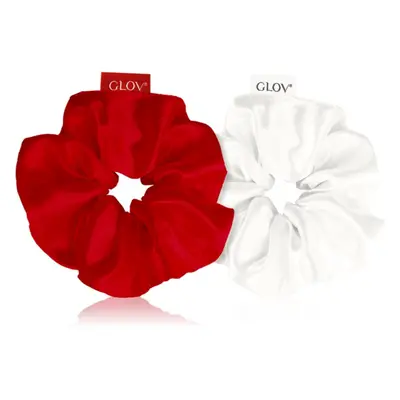 GLOV Satin Scrunchies M gumičky do vlasů Red/Beige 2 ks