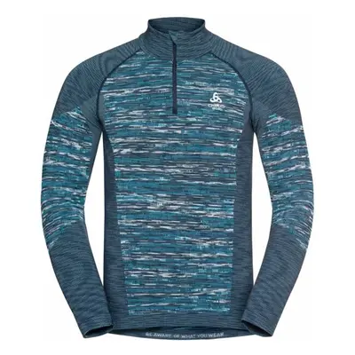 Odlo BL TOP HALF ZIP BLACKCOMB ECO Pánské funkční triko, modrá, velikost