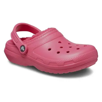 Crocs CLASSIC FUZZ LINED CLOG Dámské nazouváky, růžová