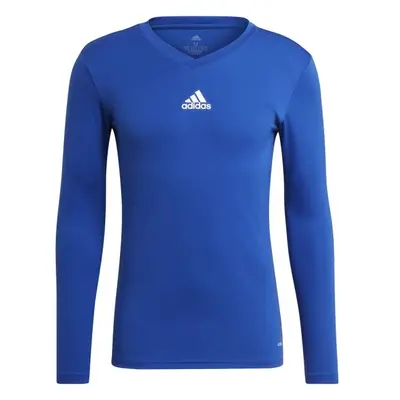 adidas TEAM BASE LONG SLEEVE TEE Pánské fotbalové triko, modrá, velikost