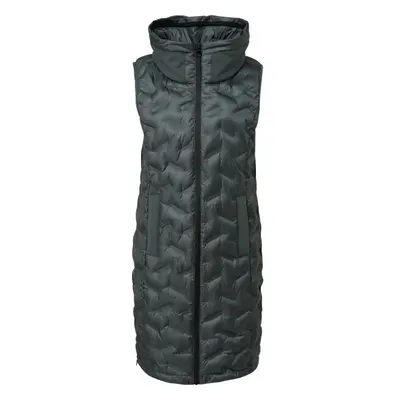 s.Oliver RL OUTDOOR WAISTCOAT Dlouhá vesta s prošíváním, tmavě zelená, velikost