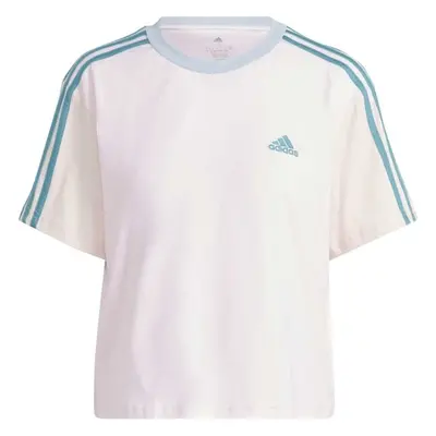 adidas 3-STRIPES TEE Dámské zkrácené tričko, růžová, velikost