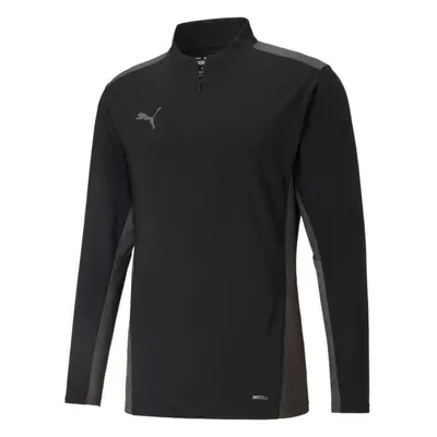 Puma TEAMCUP 1/4 ZIP TOP Pánská tréninková mikina, černá, velikost