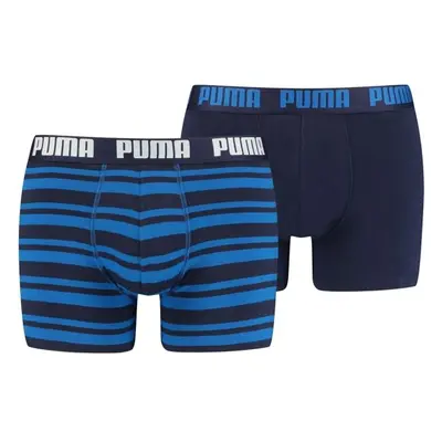 Puma HERITAGE STRIPE BOXER 2P Pánské boxerky, tmavě modrá, velikost