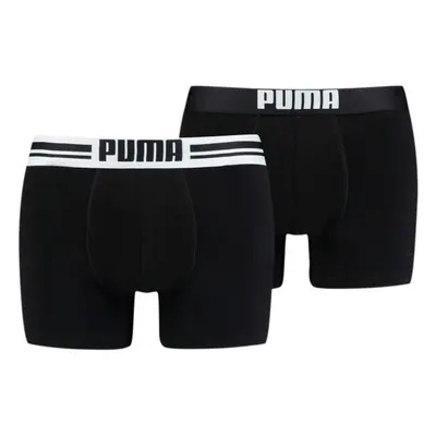 Puma PLACED LOGO BOXER 2P Pánské boxerky, černá, velikost