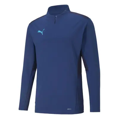 Puma TEAMCUP 1/4 ZIP TOP Pánská tréninková mikina, modrá, velikost