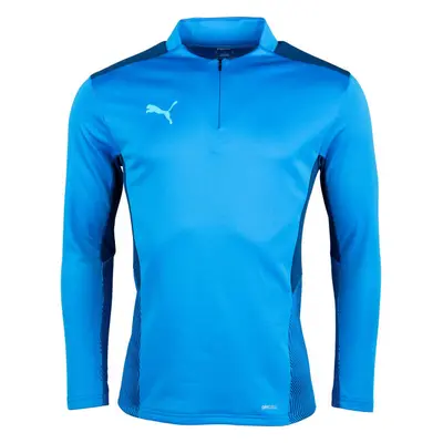 Puma TEAMCUP 1/4 ZIP TOP Pánská tréninková mikina, modrá, velikost