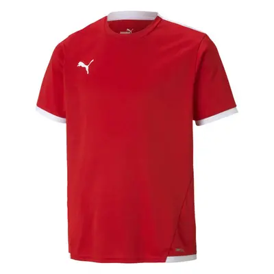 Puma TEAM LIGA JERSEY TEE Juniorské fotbalové triko, červená, velikost