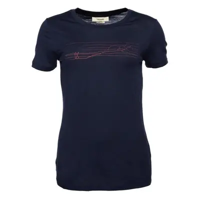 Icebreaker TECH LITE II SS TEE SKI STRIPES MIDNIGHT W Dámské univerzální triko, tmavě modrá, vel