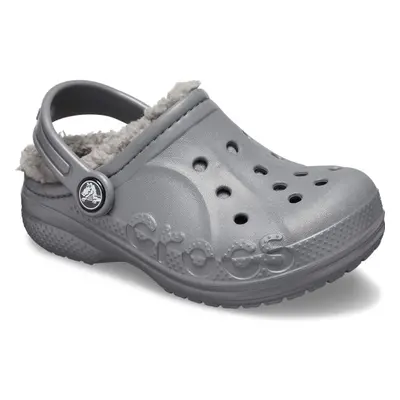 Crocs BAYA LINED CLOG K Dětské pantofle, šedá