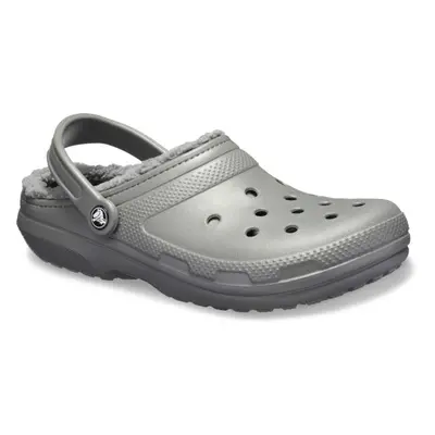 Crocs CLASSIC FUZZ LINED CLOG Dámské nazouváky, šedá